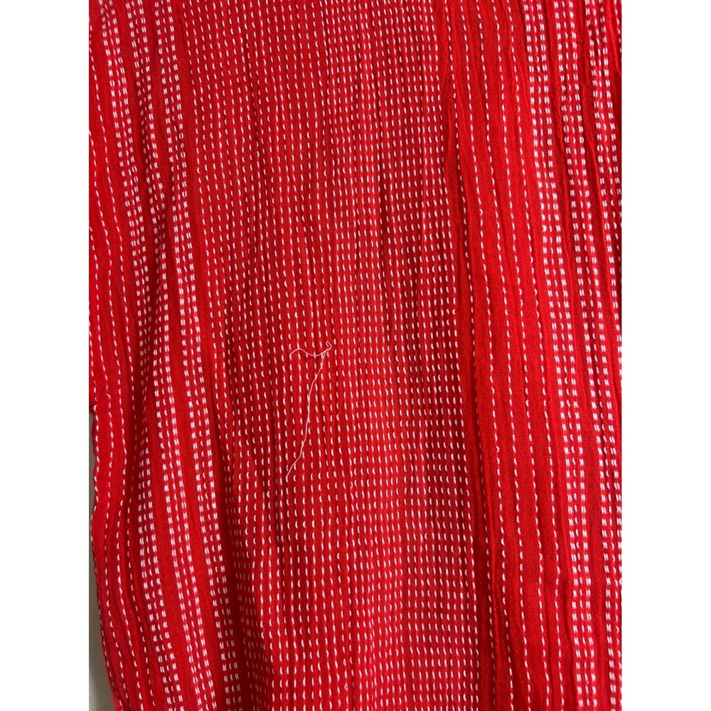 Harper Heritage Tie Front Shirt Womens Small Red Excellent Dash Stripe Boho Top - Picture 11 of 11